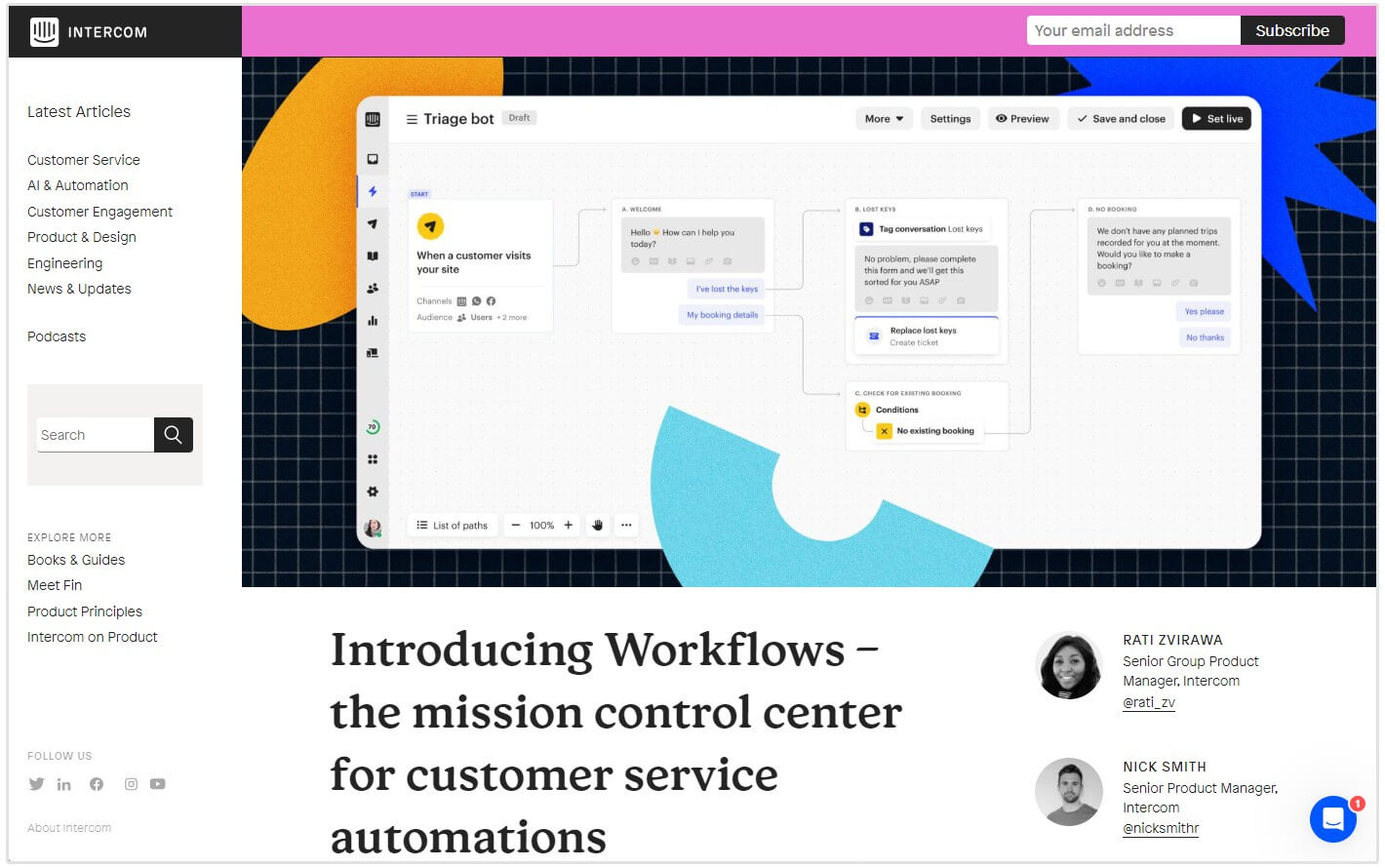 Bekanntmachung der Intercom-Workflows